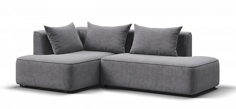 Угловой диван левый Кинг Твин велюр Роял агат