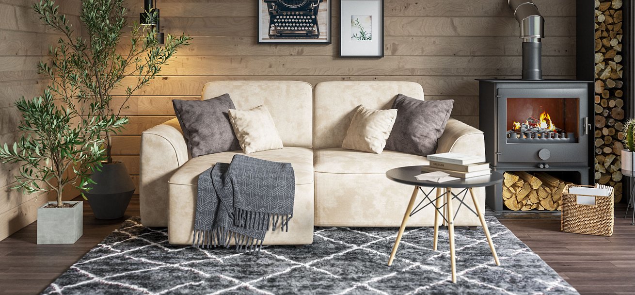 Угловой диван Кинг Модуль велюр Алькантара пепел