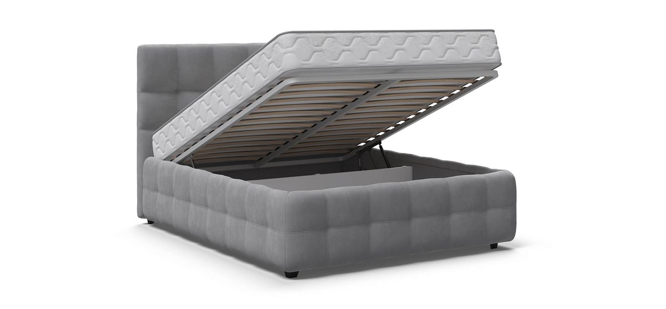 Босс Кровать+ПМ 140*200 велюр Монолит сталь