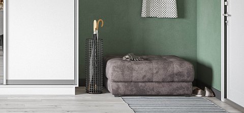 Босс пуф велюр Алькантара серый 2