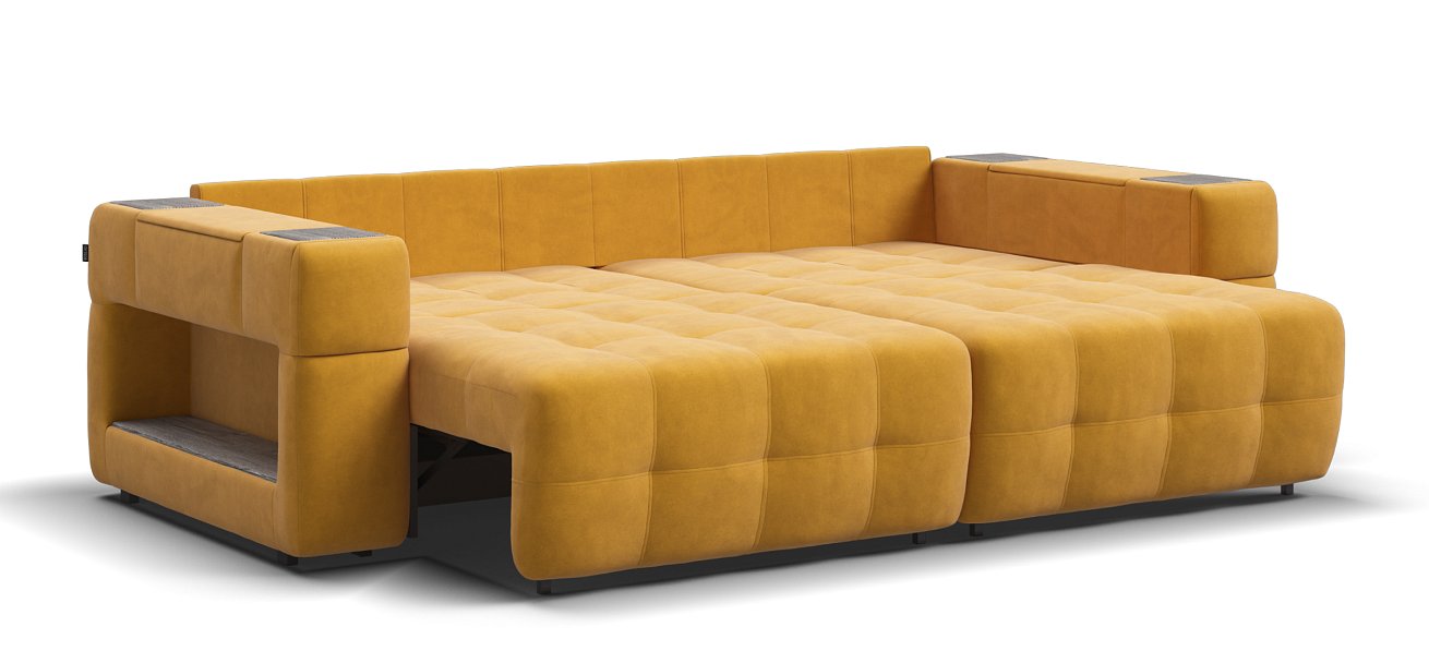 Диван Босс ХО велюр Монолит желтый / Камень