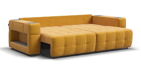 Диван Босс ХО велюр Монолит желтый / Камень 3