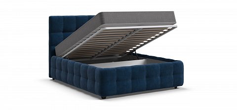 Босс Кровать+ПМ 140*200 велюр Монолит синий 3