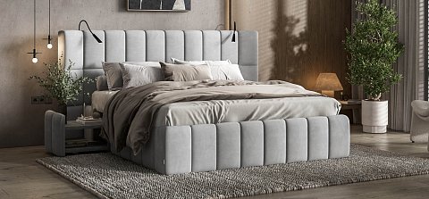 Босс ХО Кровать 180*200 велюр Монолит сталь 2