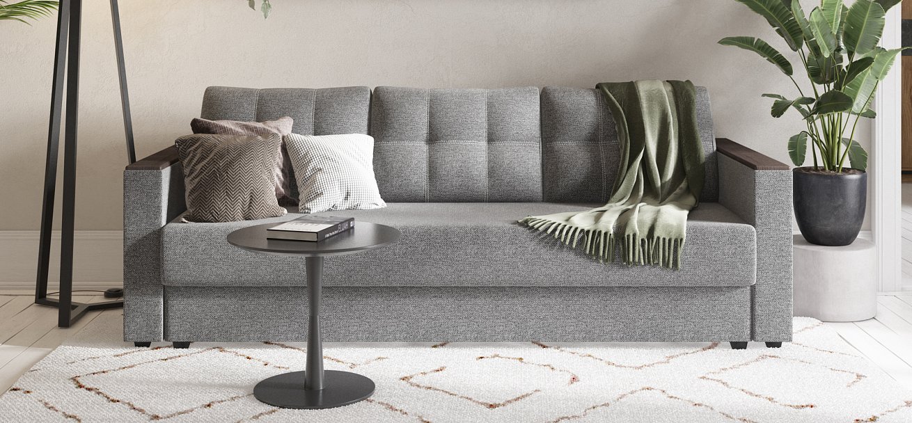 Диван Атланта Рогожка Мальмо серый