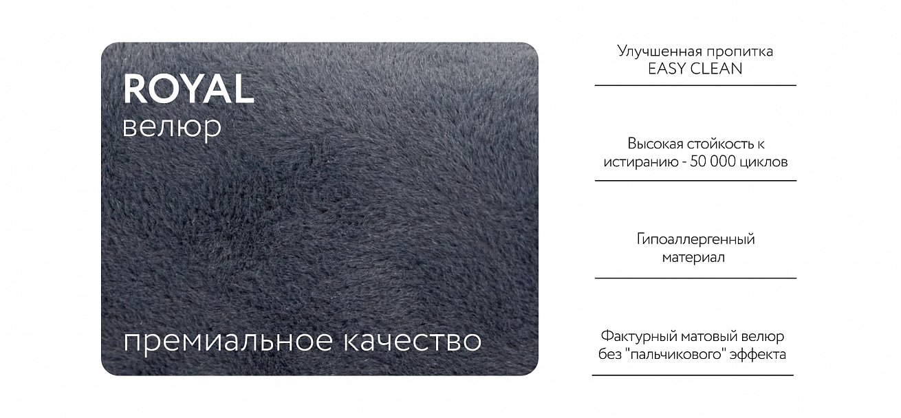 Модульный п-образный диван Ричмонд Модуль велюр Роял синий