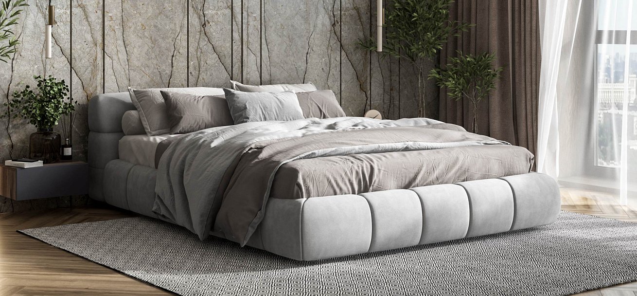 Босс Дрим Кровать+ПМ 160*200 велюр Монолит сталь