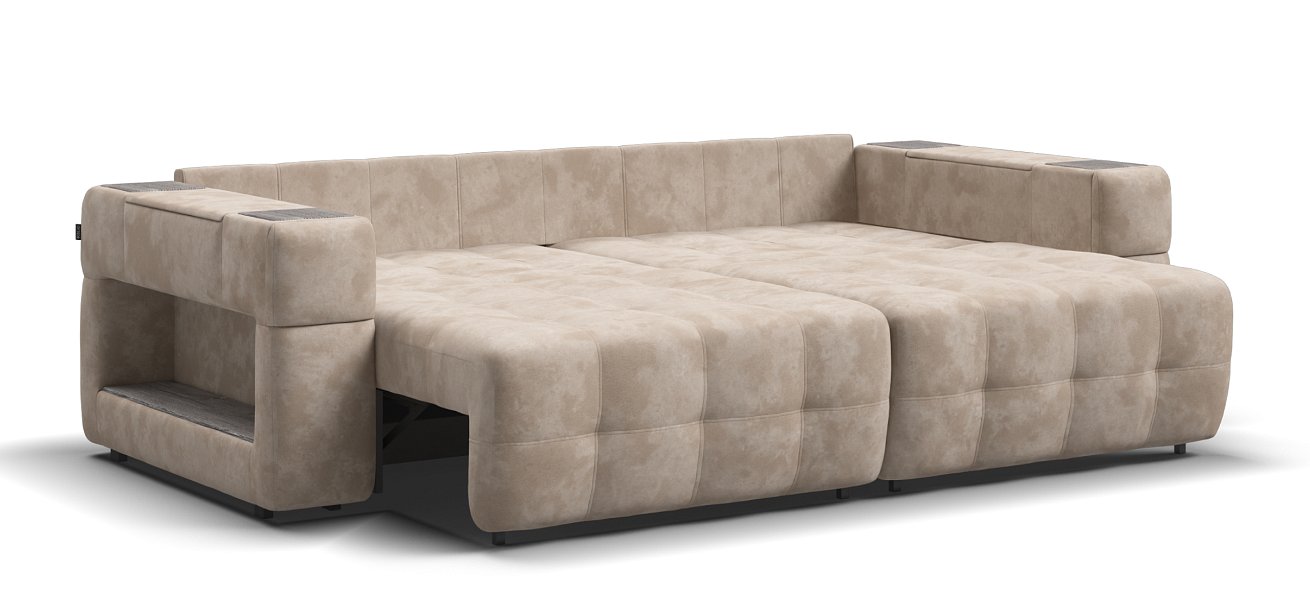 Диван Босс ХО велюр Алькантара пепел / Камень