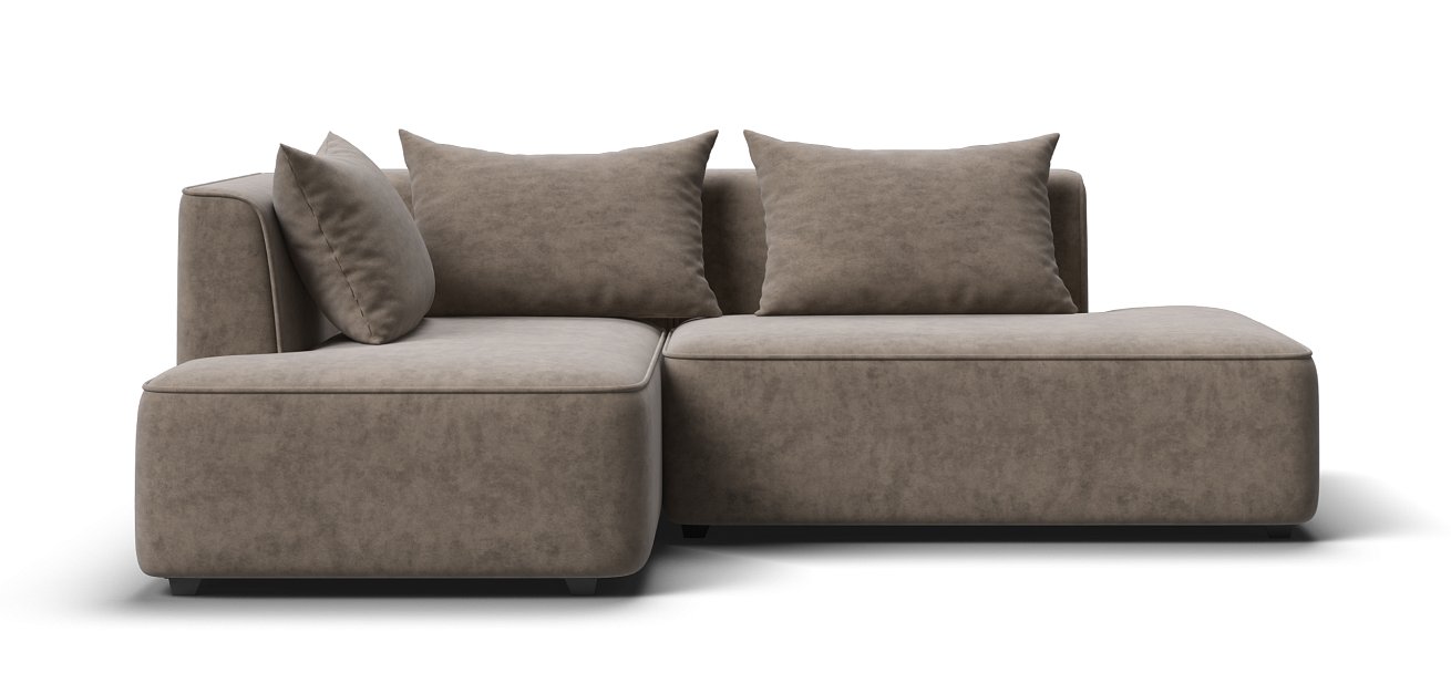 Угловой диван левый Кинг Твин велюр Роял тауп