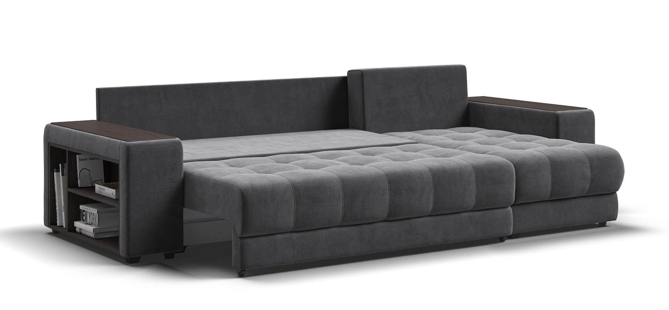 Угловой диван Босс ХЛ велюр Монолит серый