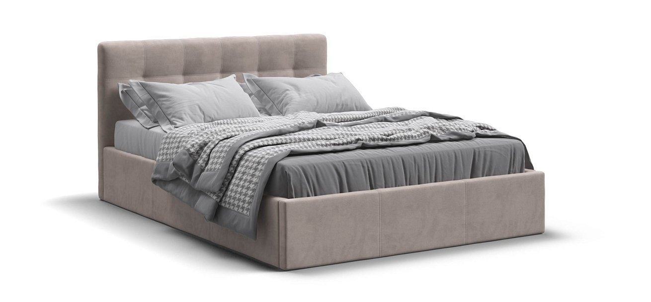 Белла Кровать без ПМ 140*200 велюр Монолит латте