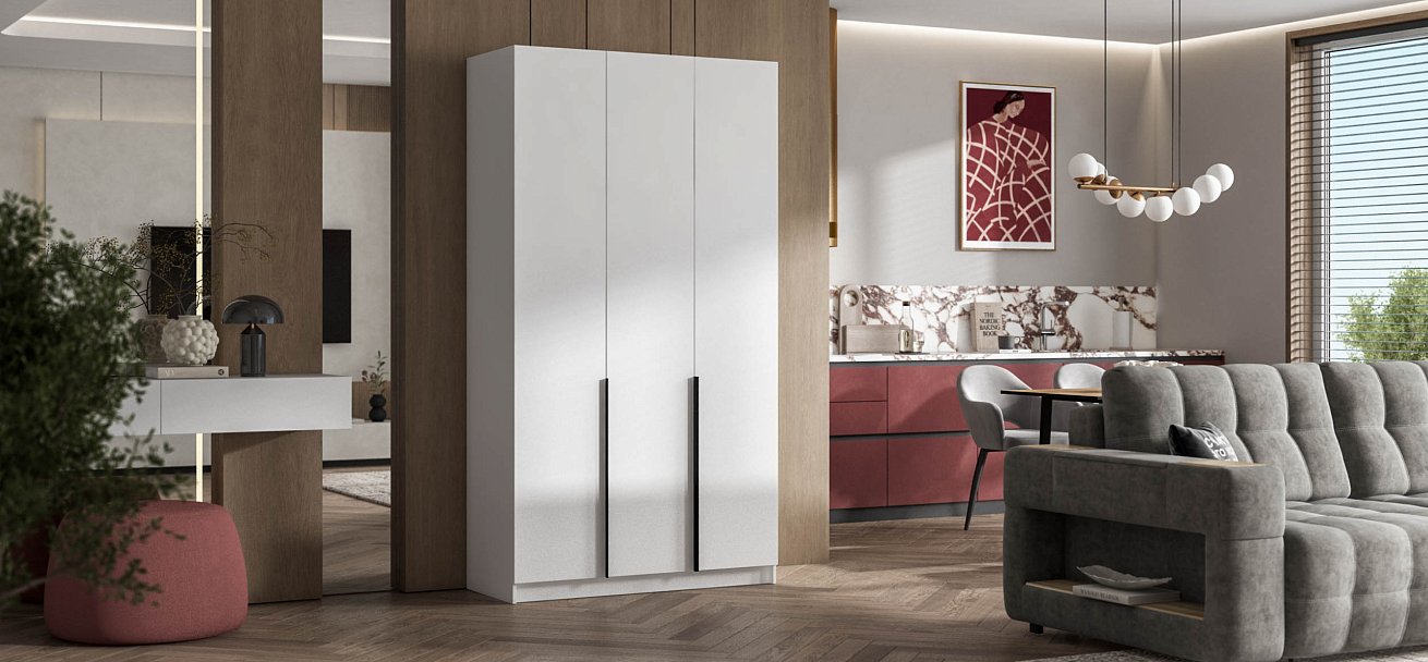 Рим 120 шкаф распашной 3Д 01 Белый