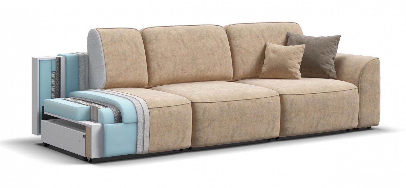 Диван Кинг Модуль Макс велюр Роял шампань