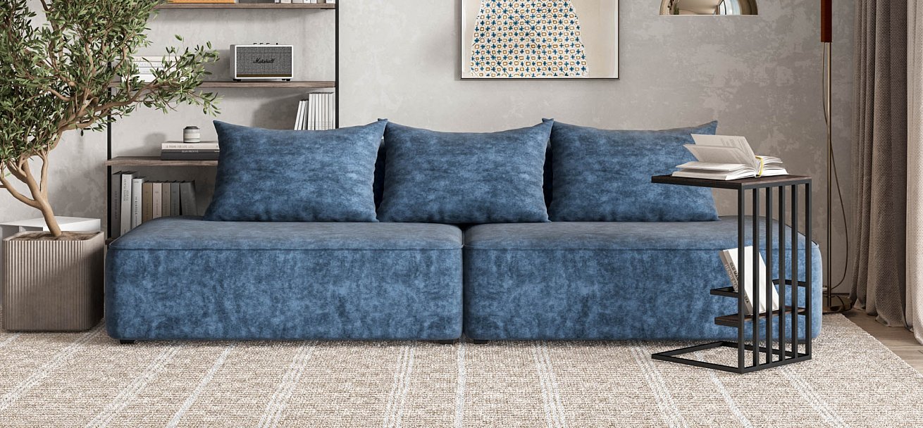 Диван Кинг Твин велюр Роял синий