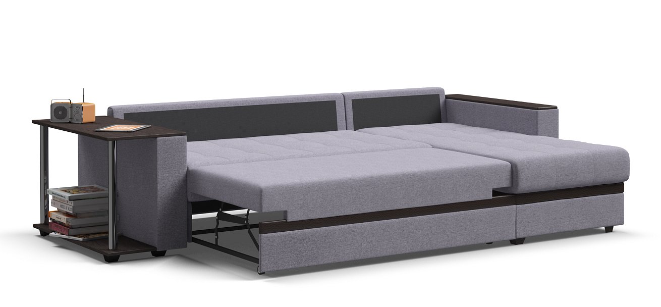 Угловой диван Атланта НПБ Рогожка Мальмо платина