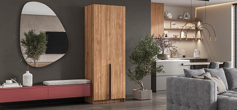 Босс Стандарт 80*220 шкаф распашной 2Д 01 Орех Селект 2