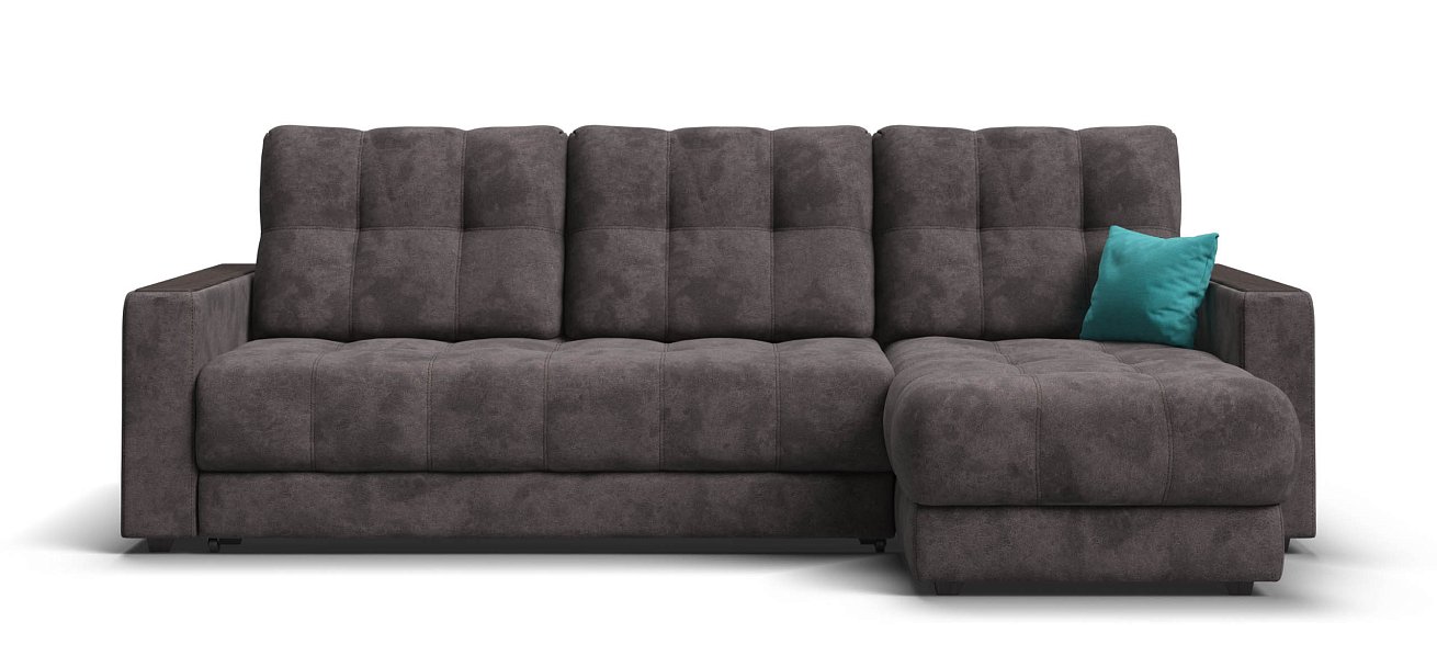 Угловой диван Босс Классик велюр Алькантара серый