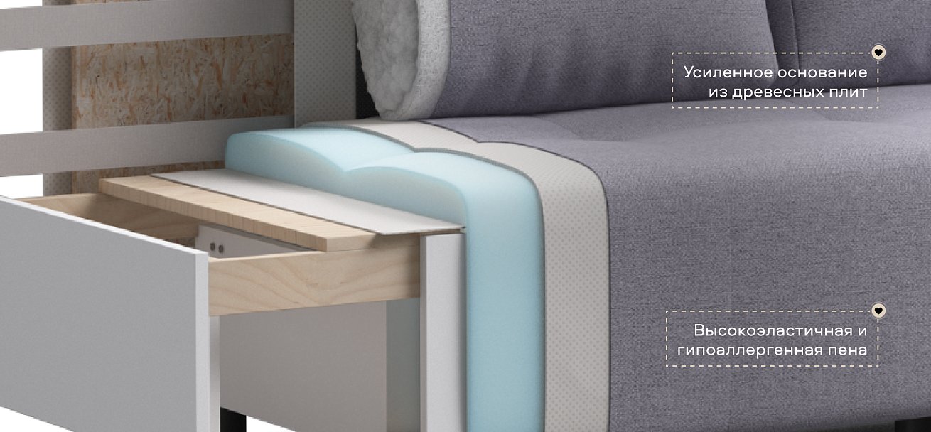 Диван Бостон Мини Рогожка Мальмо платина