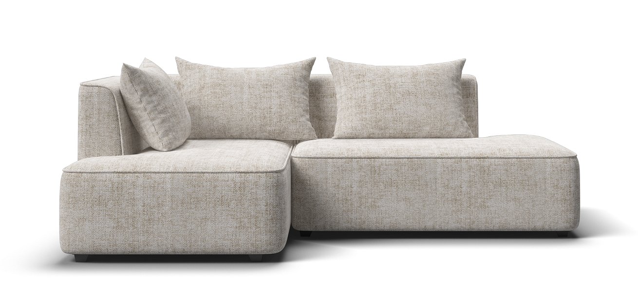 Угловой диван левый Кинг Твин Шенилл Смарт кварц