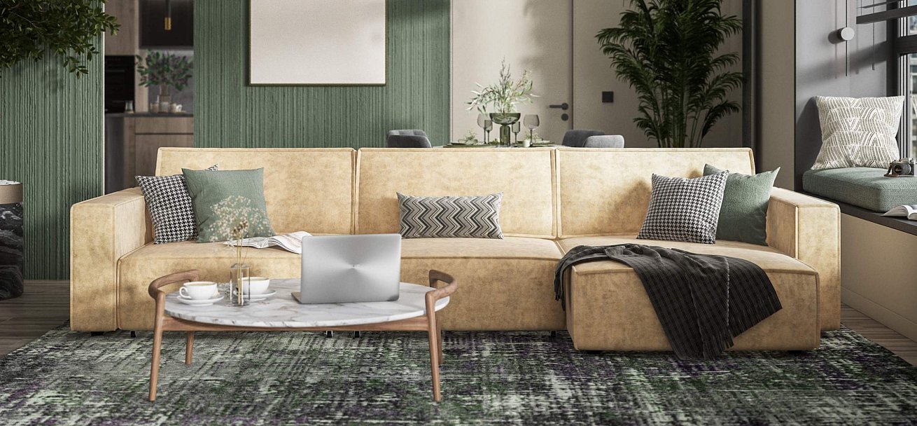 Угловой диван Босс Софт Модуль Макс велюр Роял шампань