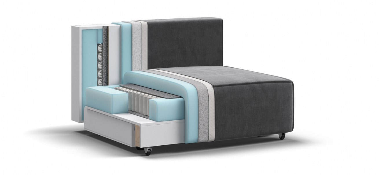 Босс Софт Модуль спальное место велюр Монолит серый