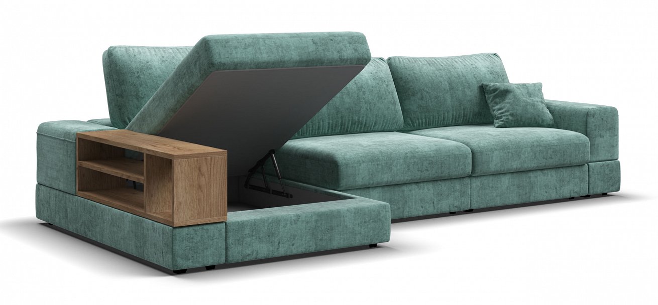 Угловой диван-кровать Босс Модуль ХЛ Шенилл Глосс минт