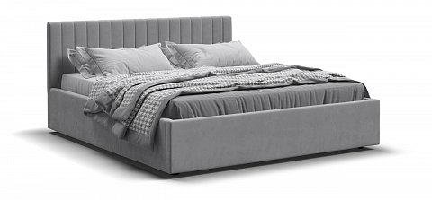 Ронда Кровать+ПМ 160*200 велюр Монолит сталь 1