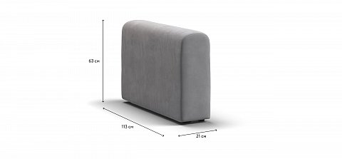 Ричмонд Модуль подлокотник 2 шт. велюр Монолит сталь 1