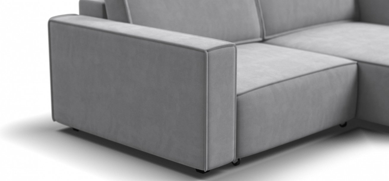 Угловой диван Босс Софт Модуль велюр Монолит сталь