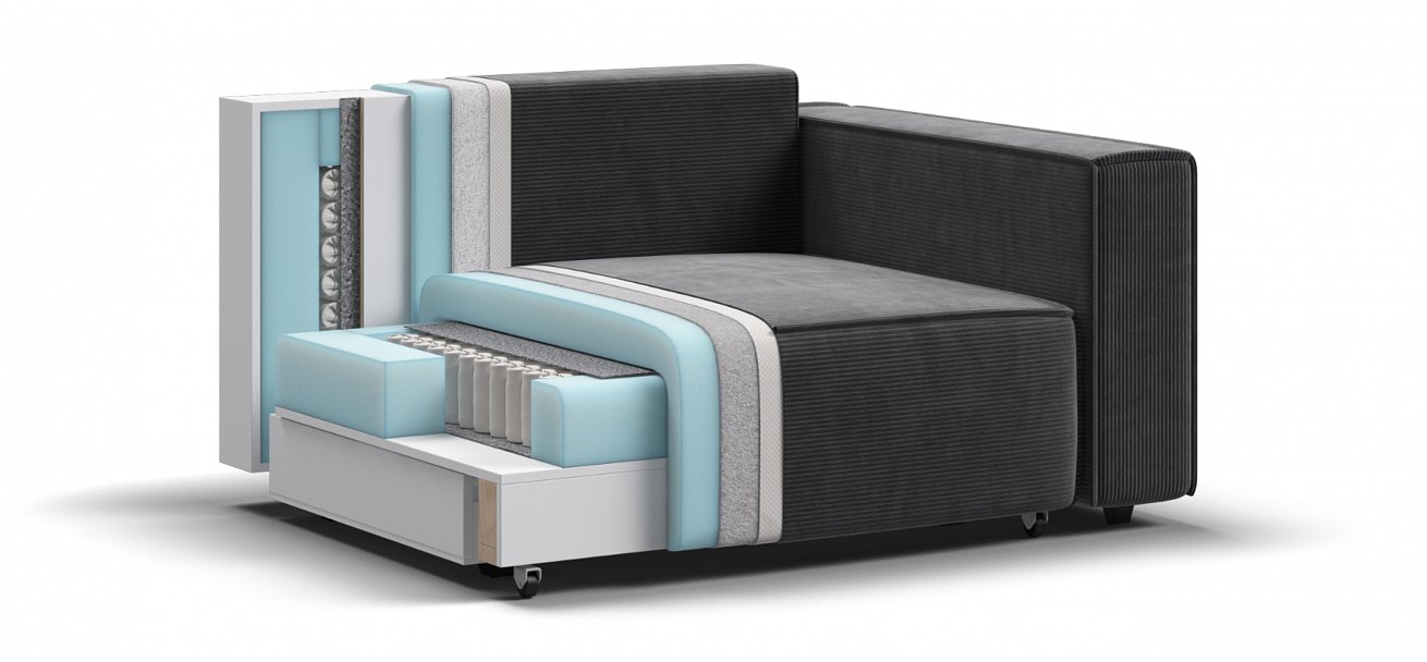 Кресло Босс Софт Модуль Вельвет Корд графит