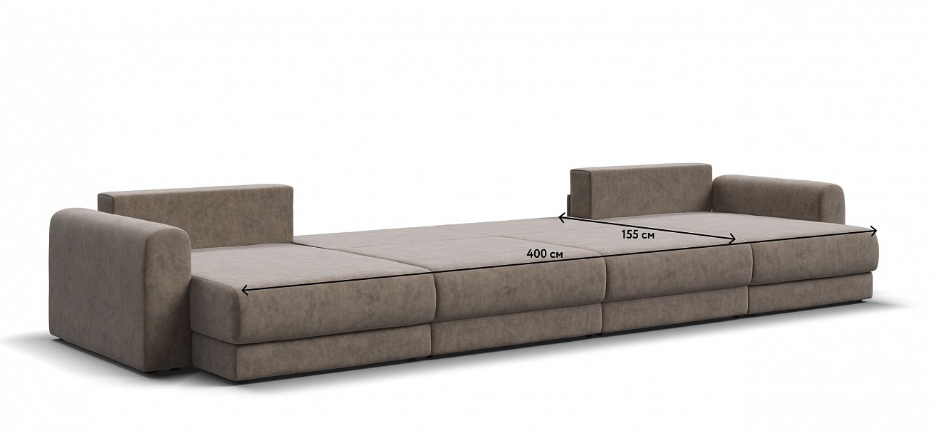 Модульный п-образный диван Ричмонд Модуль велюр Роял тауп