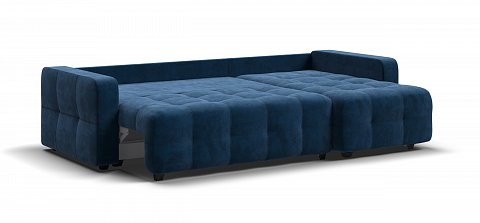 Угловой диван Денди велюр Монолит синий 3