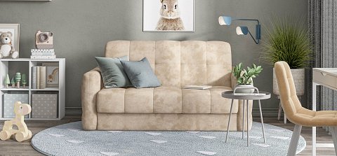 Диван Босс Слип 140 велюр Алькантара пепел 2