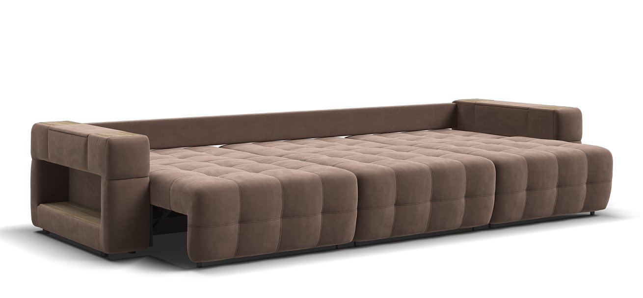 Диван Босс ХО Макс велюр Монолит мокко / Дымчатый Крафт