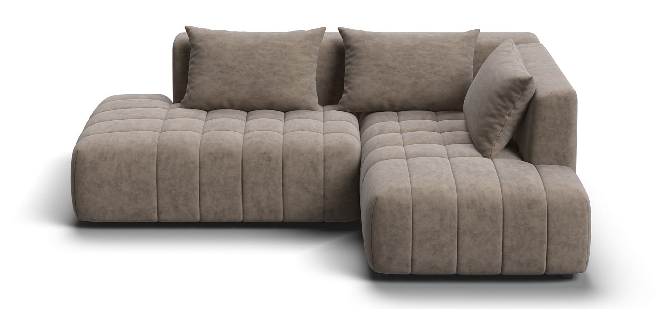 Угловой диван правый Босс Твин велюр Роял тауп