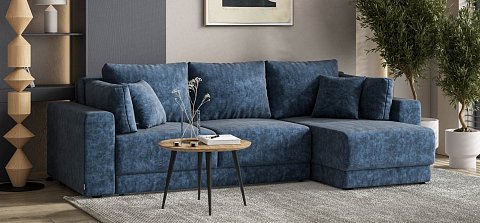 Угловой диван Босс Прайм ХЛ велюр Роял синий 2