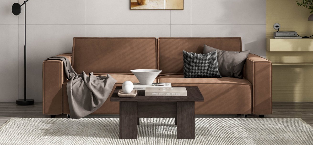 Диван Босс Софт Модуль велюр Монолит мокко