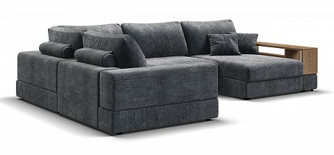 П-образный диван-кровать Босс Модуль Шенилл Глосс карбон 1