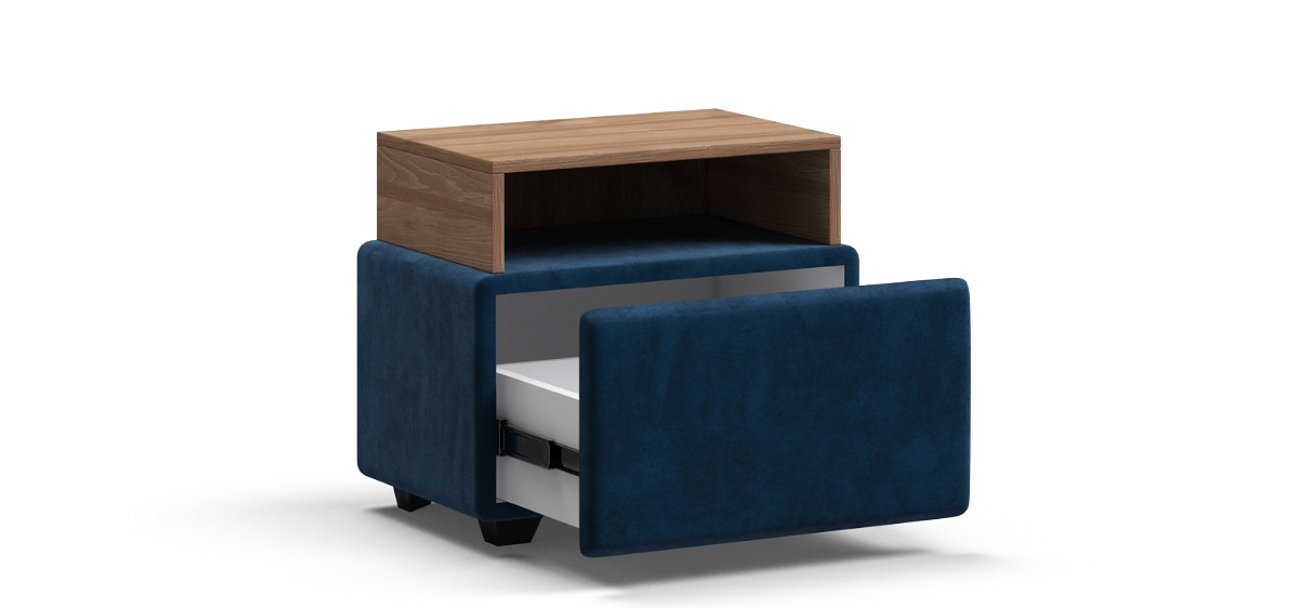 Тумба Босс велюр Монолит синий, Орех селект