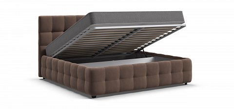 Босс Кровать+ПМ 180*200 велюр Монолит мокко 3