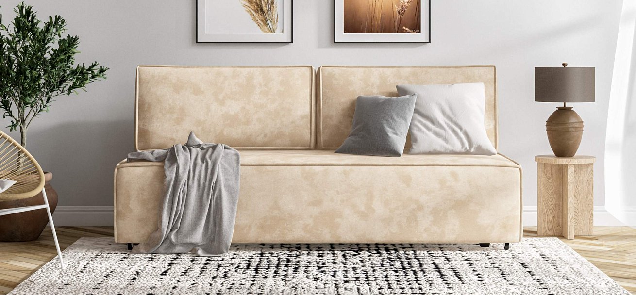 Диван Норд мини велюр Алькантара пепел