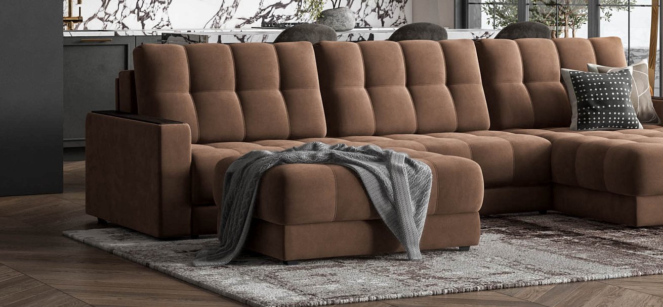 Босс пуф велюр Монолит мокко