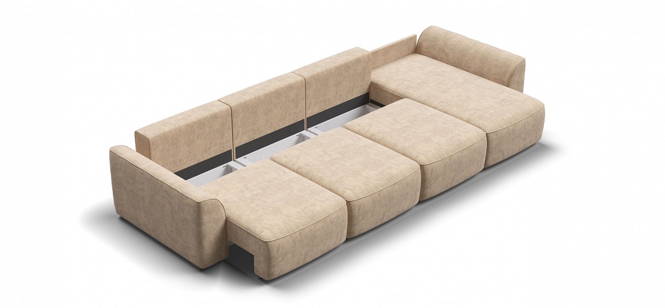 Угловой диван Кинг Модуль Макс велюр Роял шампань