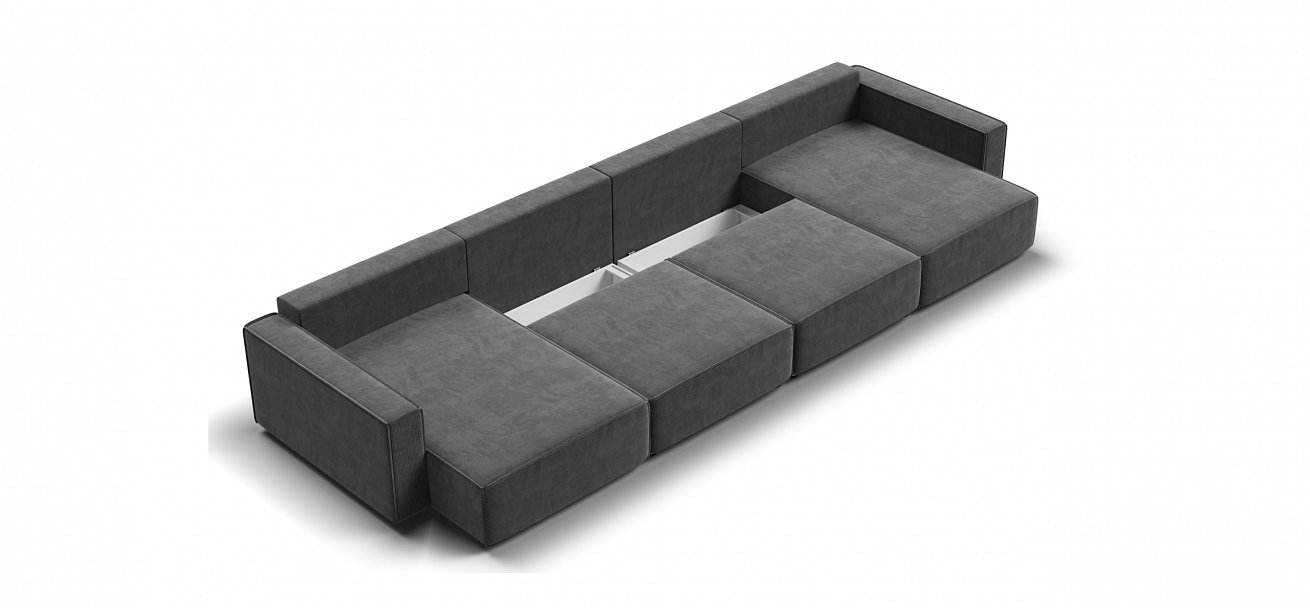 П-образный диван Босс Софт Модуль Вельвет Корд графит