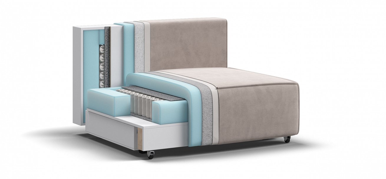 Босс Софт Модуль спальное место велюр Монолит латте