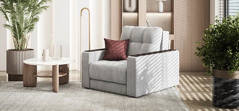 Босс кресло-кровать велюр Монолит сталь 2