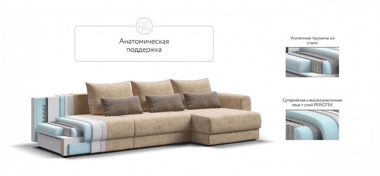 Модульный угловой диван Ричмонд Модуль Макс велюр Роял шампань