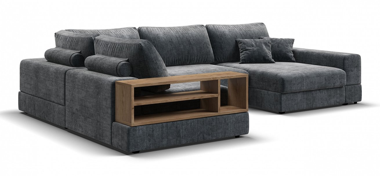 П-образный диван-кровать Босс Модуль Шенилл Глосс карбон