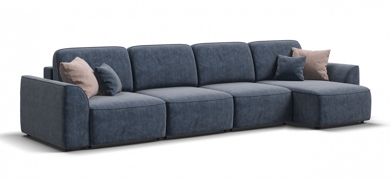 Угловой диван Кинг Модуль Макс велюр Роял синий