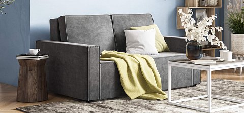 Диван Норд двухместный велюр Монолит серый 2